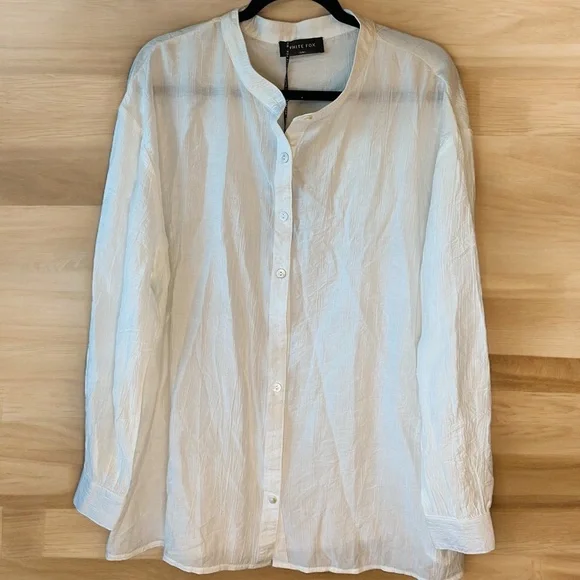 White Fox Boutique Take Me Out Women's White Blouse Size Small/Medium - Picture 3 of 10